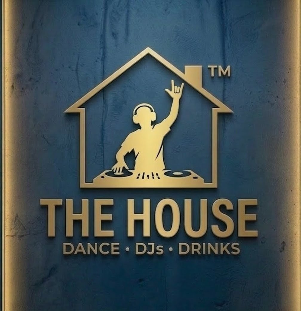 The House logo: a house outline with a DJ and the words Dance, DJs, Drinks.